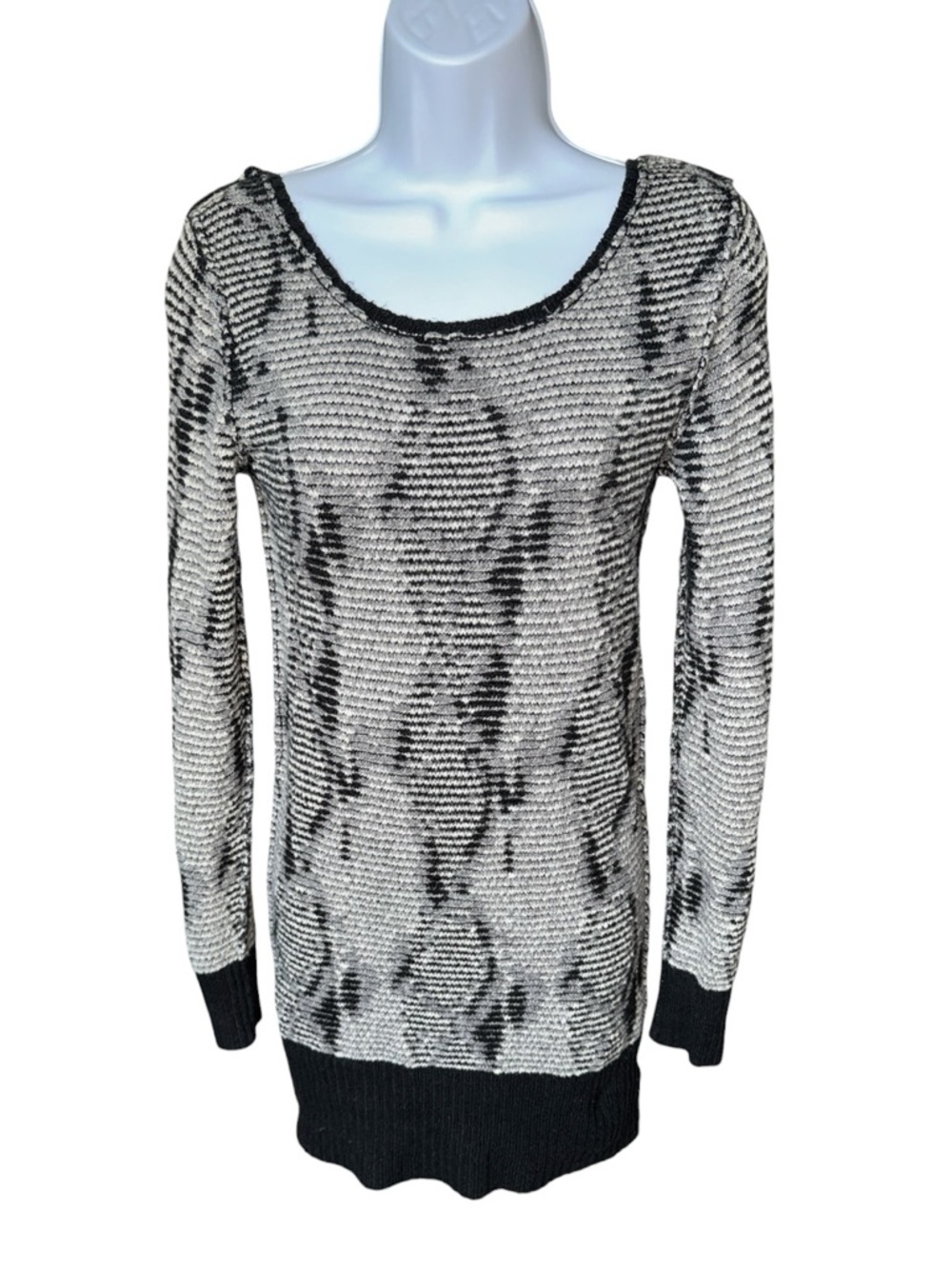 Women’s Free People Black/Grey Long Sleeve Tunic Sweater - M